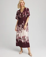 Floral Flutter-Sleeve Maxi Dress