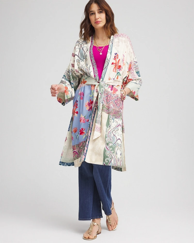 Fully Lined Long Silk Kimono