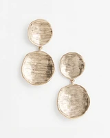 Gold Tone Disc Drop Earrings