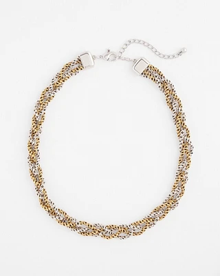 Mixed Metal Twist Necklace