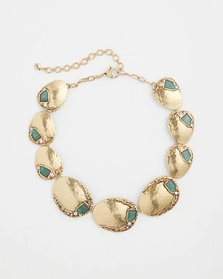 Aqua & Gold Collar Necklace