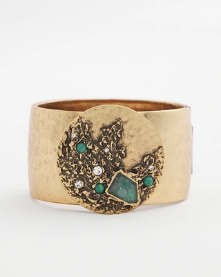 Aqua & Gold Cuff Bracelet