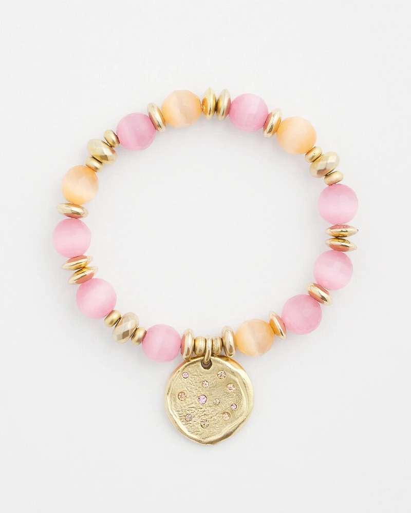 Pink Stone Stretch Bracelet