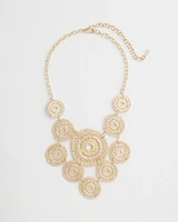 Gold-Tone Lace Bib Statement Necklace