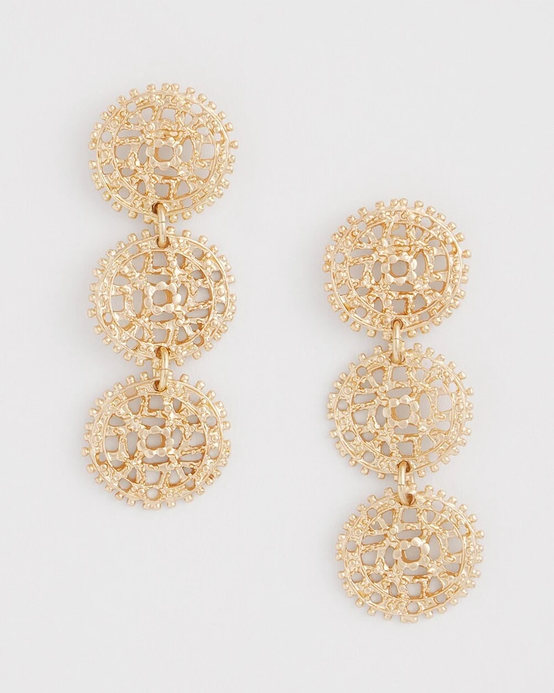 Gold-Tone Lace Drop Earrings