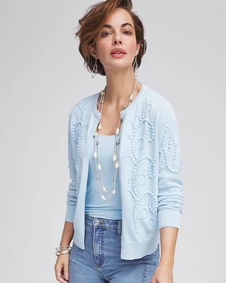 Open-Front Beaded Cardigan