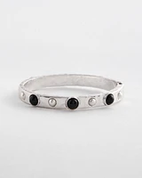 Black & Silver Cuff Hinge Bracelet