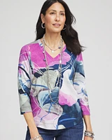 Watercolor Pima 3/4 Sleeve Everyday Tee