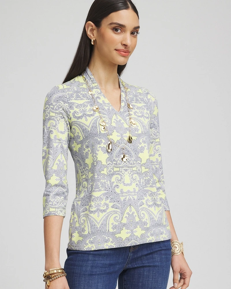 Touch of Cool\u2122 Paisley 3/4 Sleeve Tee