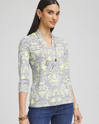 Touch of Cool\u2122 Paisley 3/4 Sleeve Tee