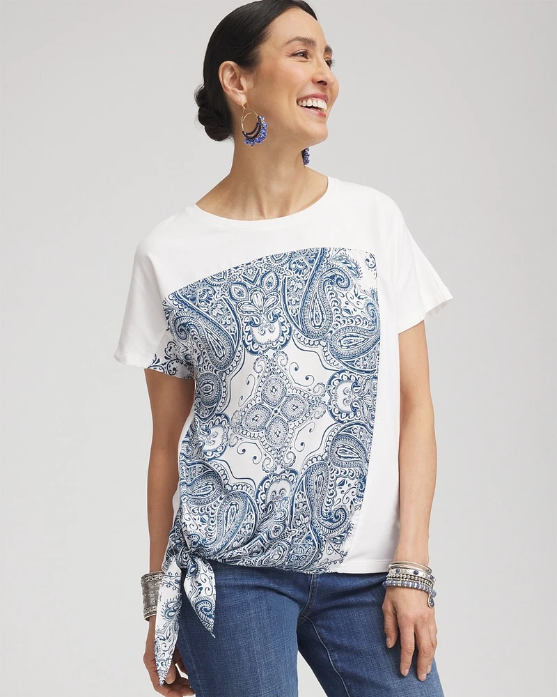 Handkerchief Side-Tie Front Tee