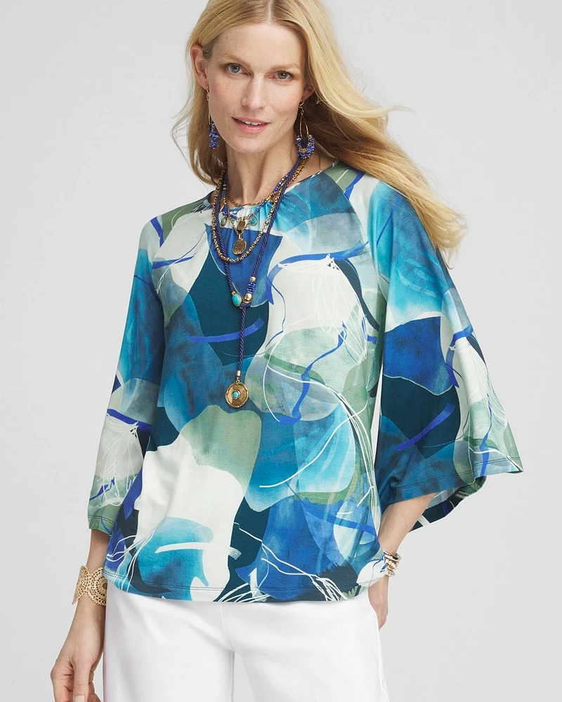 Touch of Cool\u2122 Watercolor Angel-Sleeved Tee