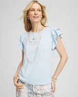 Touch of Cool\u2122 Tiered Flutter Sleeved Tee