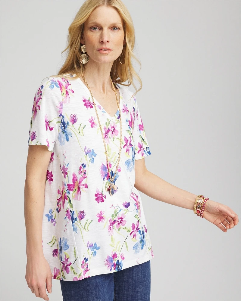 Wildflower Slub V-Neck Tee