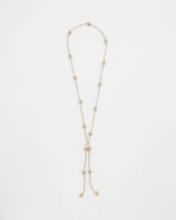 Gold-Tone Beaded Lariat Necklace