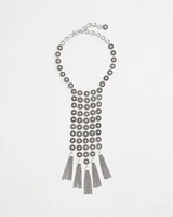 Silver Tone Tassel Statement Necklace