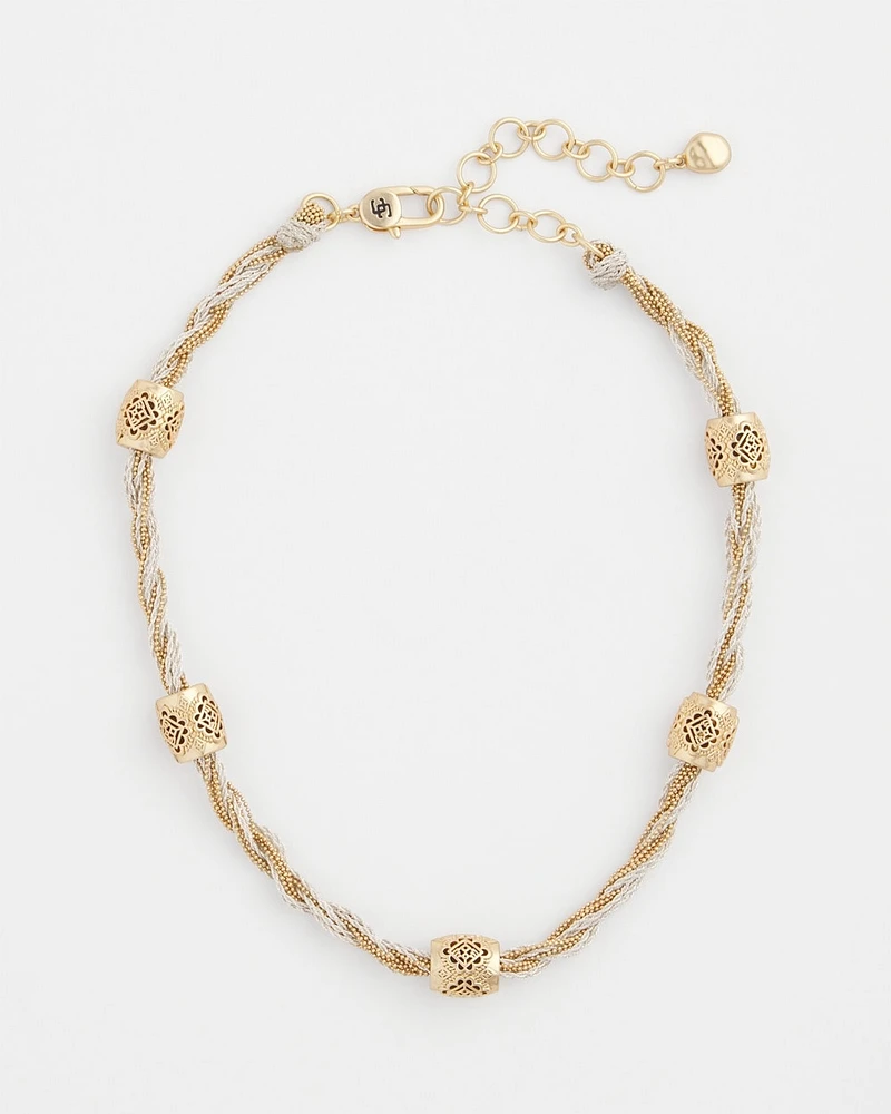 Single Strand Gold Beads Necklace