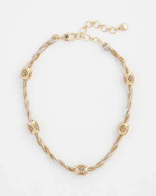 Single Strand Gold Beads Necklace