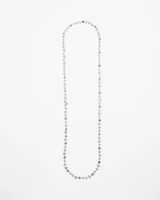 Single Silver-tone Nugget Necklace