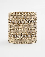 Gold Tone Stretch Cuff Bracelet