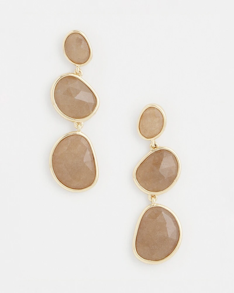 Neutral Stone Drop Earrings