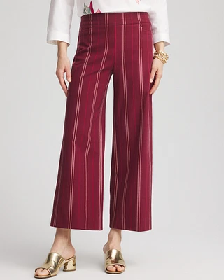 Brigitte\u2122 180 Striped Slub Wide-Leg Cropped Pants