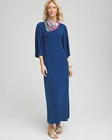 3/4 Flutter-Sleeved Maxi Dress