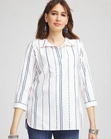 No Iron\u2122 Striped Buttonback Stretch Tunic