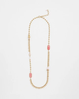 Single Strand Pink Quartz Necklace