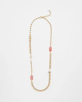 Single Strand Pink Quartz Necklace