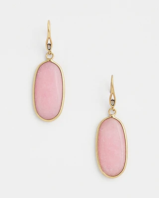 Pink Genuine Jade Drop Earrings