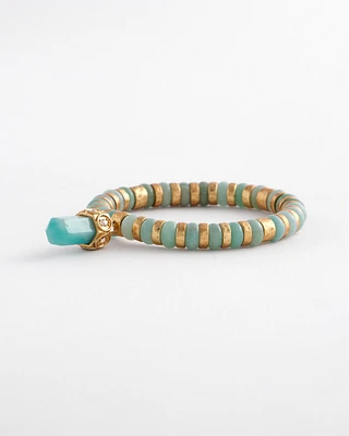 Mint Stone Bead Stretch Bracelet