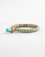 Mint Stone Bead Stretch Bracelet