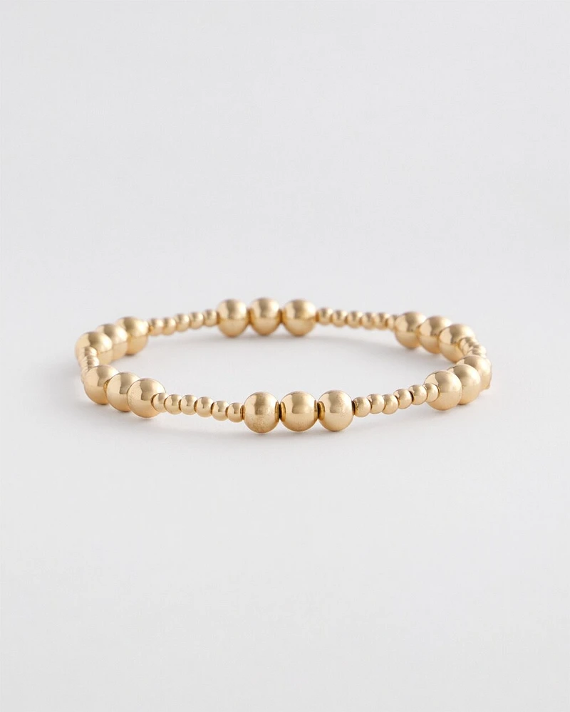 Gold-tone Small Bead Stretch Bracelet