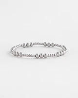 Silver-tone Bead Stretch Bracelet