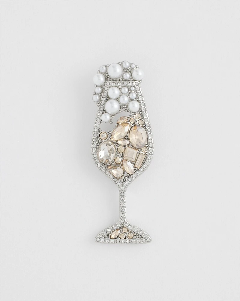 Champagne Glass Brooch