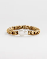 Modern Pearl Gold-Tone Hero Stretch Bracelet