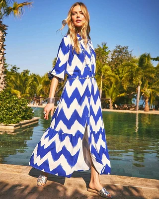 Chevron Striped Shirtdress