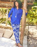Brigitte™ Seashell Pull-On Cropped Pants