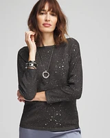 Scattered Sequin Pullover Sweater