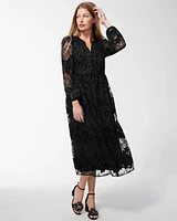 Burnout Floral Lace Midi Dress