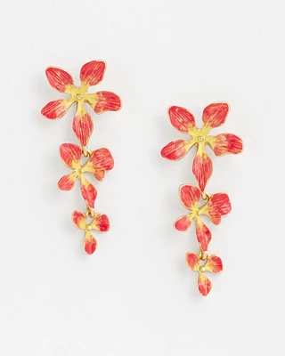 No Droop™ Coral Flower Drop Earrings