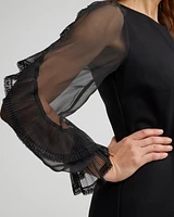 Ponte Chiffon Sleeve Dress