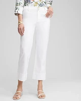 Trapunto Wide Leg Cropped Pants