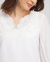 Embroidered Cutout Blouse