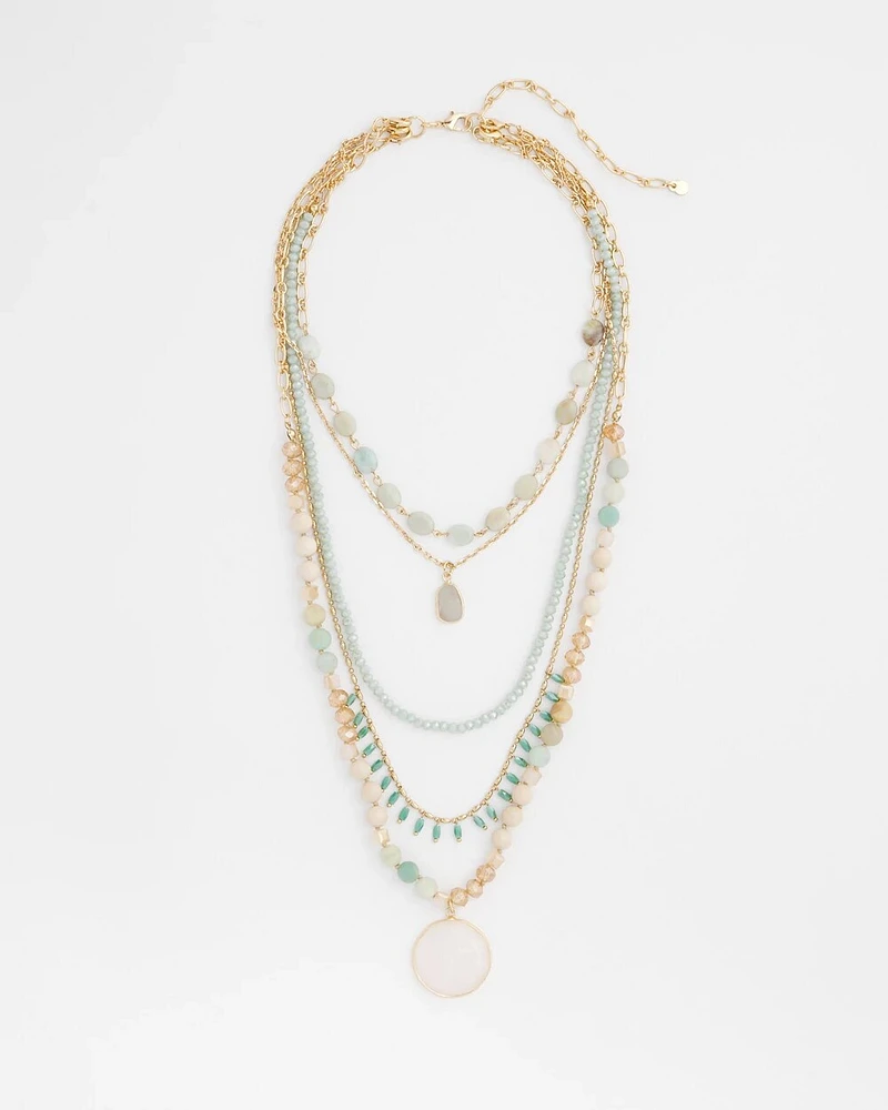 Convertible Multi-Strand Semi-Precious Stone Necklace