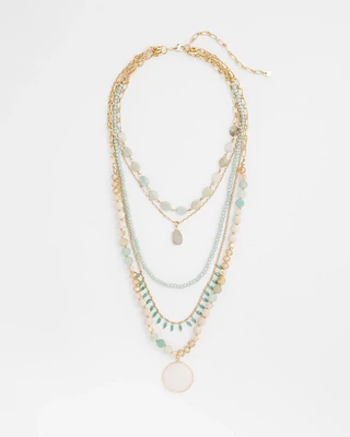 Convertible Multi-Strand Semi-Precious Stone Necklace
