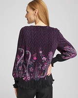 Paisley Crinkle Long Sleeve Top