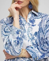 No Iron™ Paisley Linen Shirt