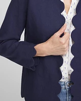 Linen Scallop-Edged Jacket